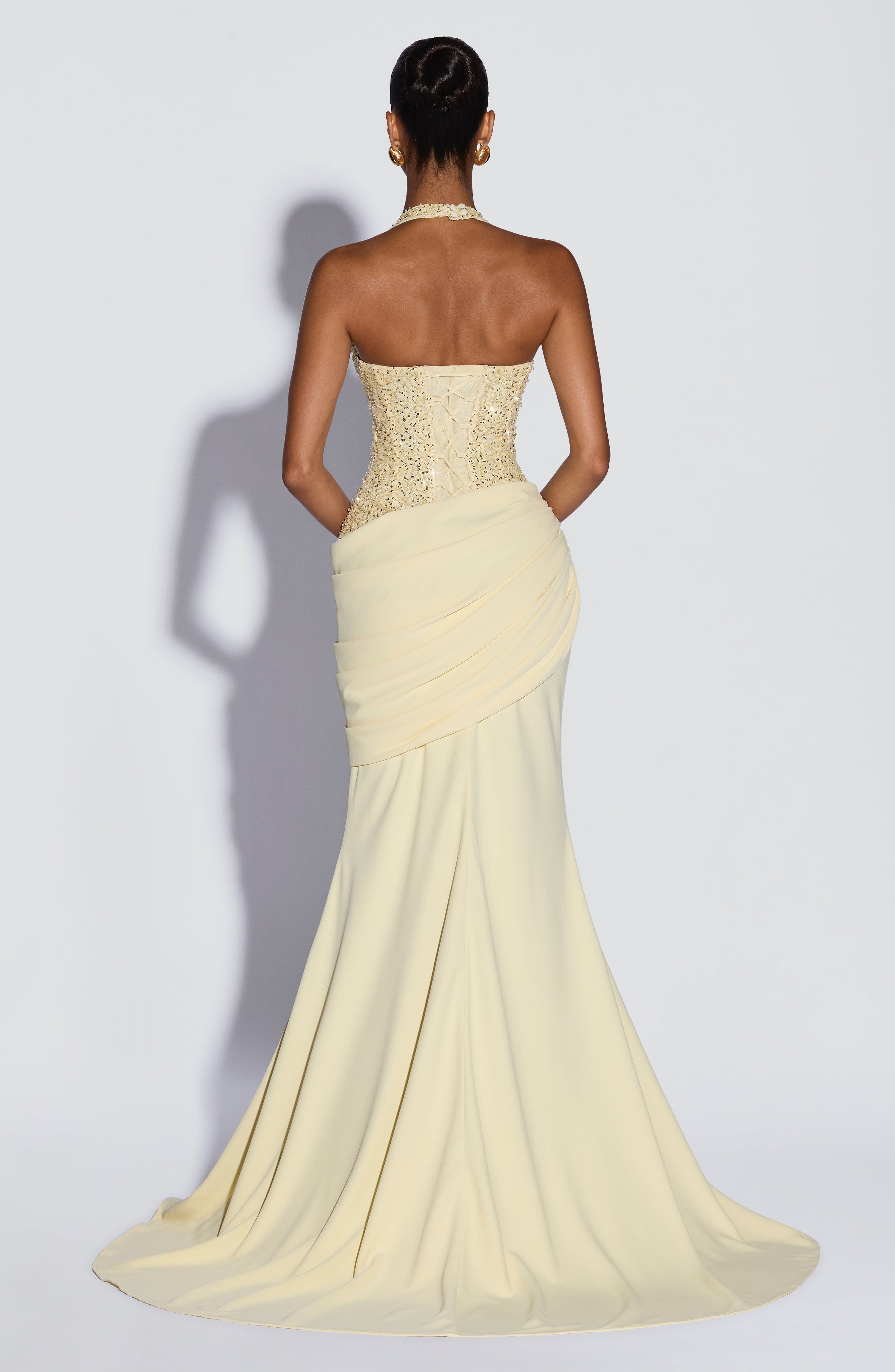 Maxi Dress Halter - Роскошное вечернее платье макси с пайетками,