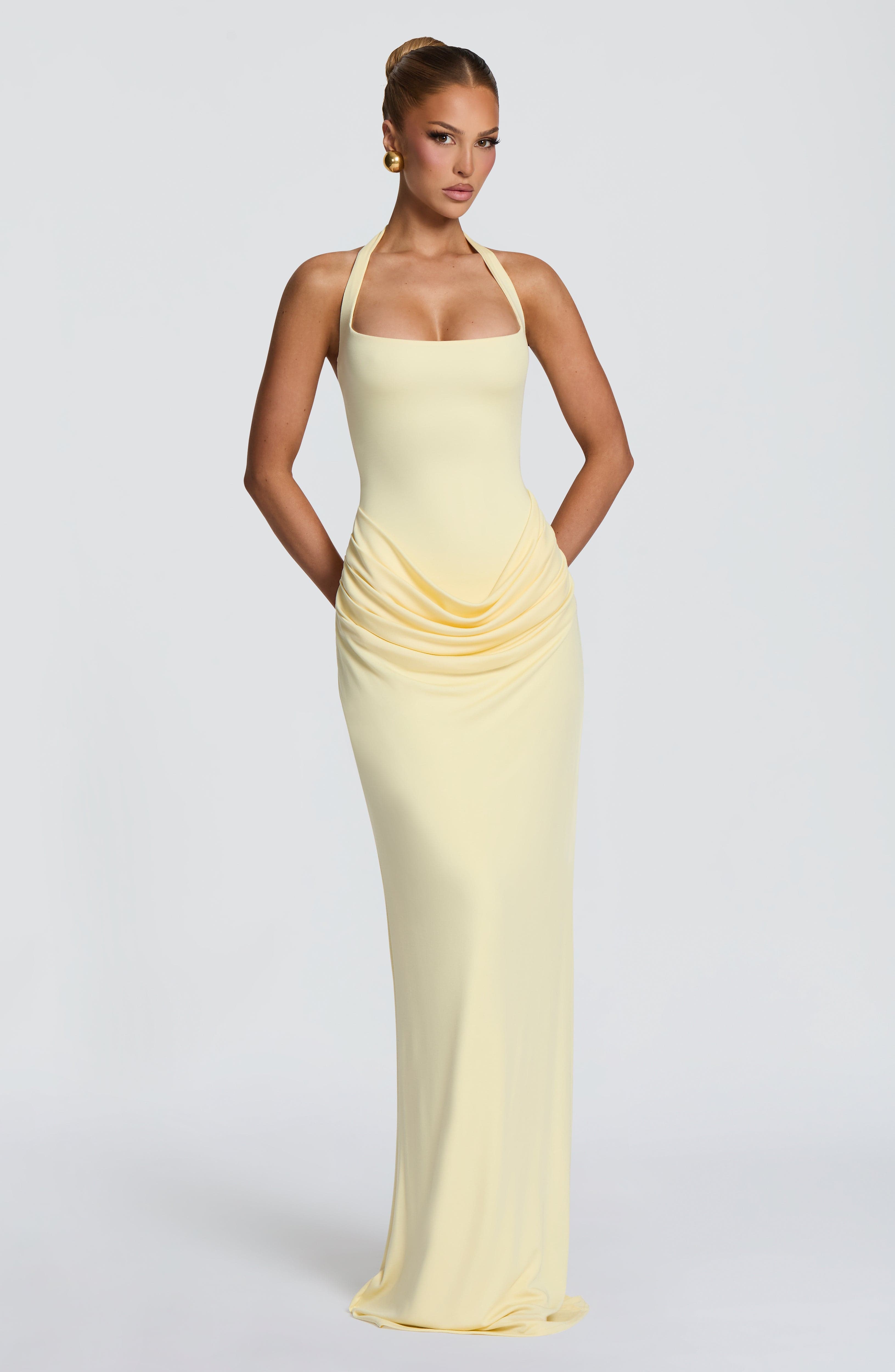 Maxi Dress Halter - Элегантное женское вечернее платье макси с