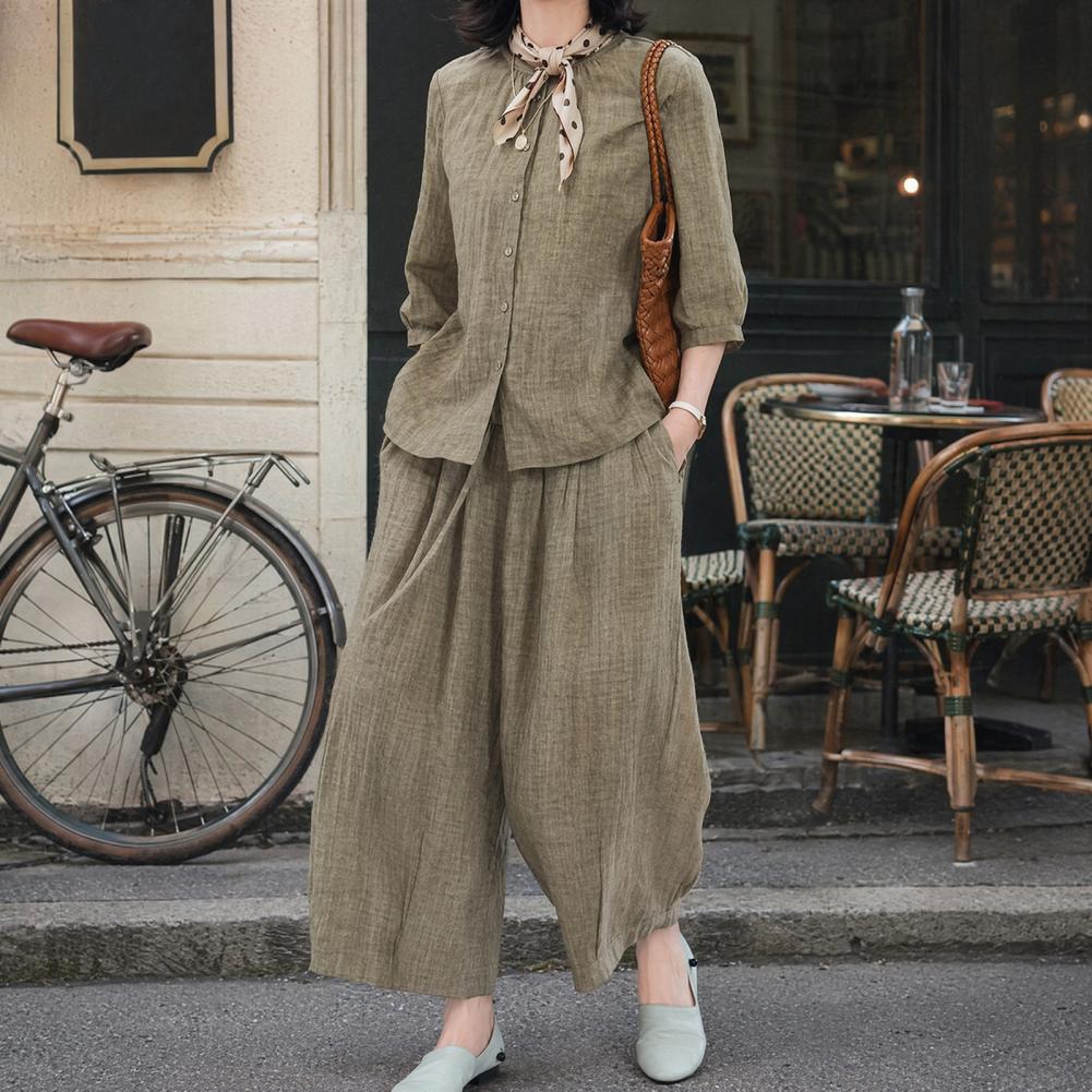 Женский повседневный костюм бо – обзор и цена Linen Pant Wide
