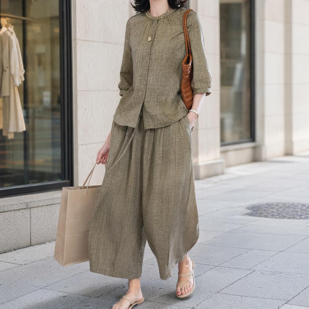 Женский повседневный костюм бо – обзор и цена Linen Pant Wide