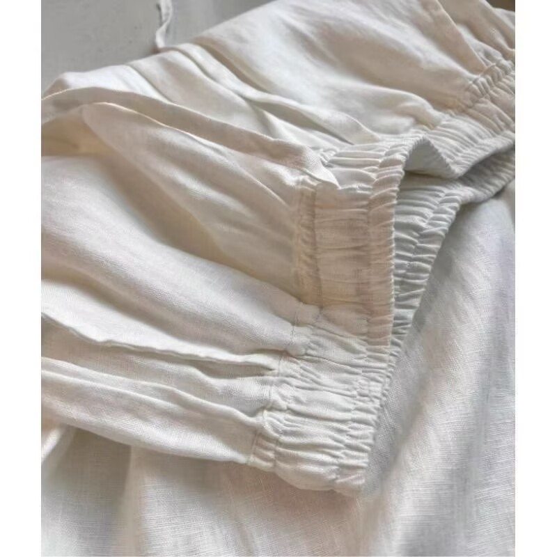 Корейский комплект из белой хл – обзор и цена Linen Pant Wide