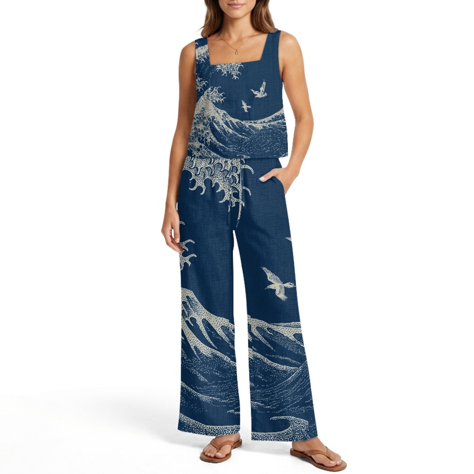 INSTANTARTS Женский льняной ко – обзор и цена Linen Pant Wide